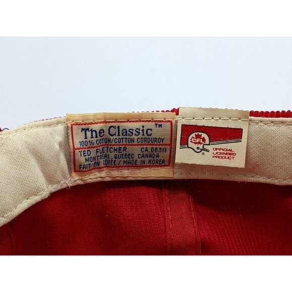 Vintage Calgary Stampeders CFL Hat Snapback 80s Corduroy Script Cap Ted Fletcher - Picture 8 of 8
